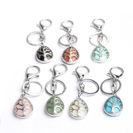 Tree Of Life Lobster Clasp Loop Keychain Gemstone Pendant Keyring DIY Pendant Tree Of Life Lobster Clasp Loop Keychain Gemstone Pendant Keyring DIY Pendant